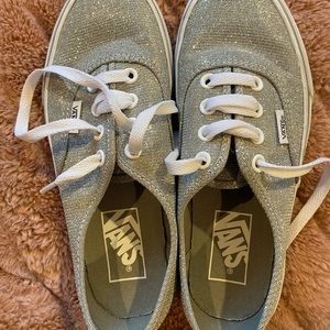 Girls Vans sparkly silver shoes